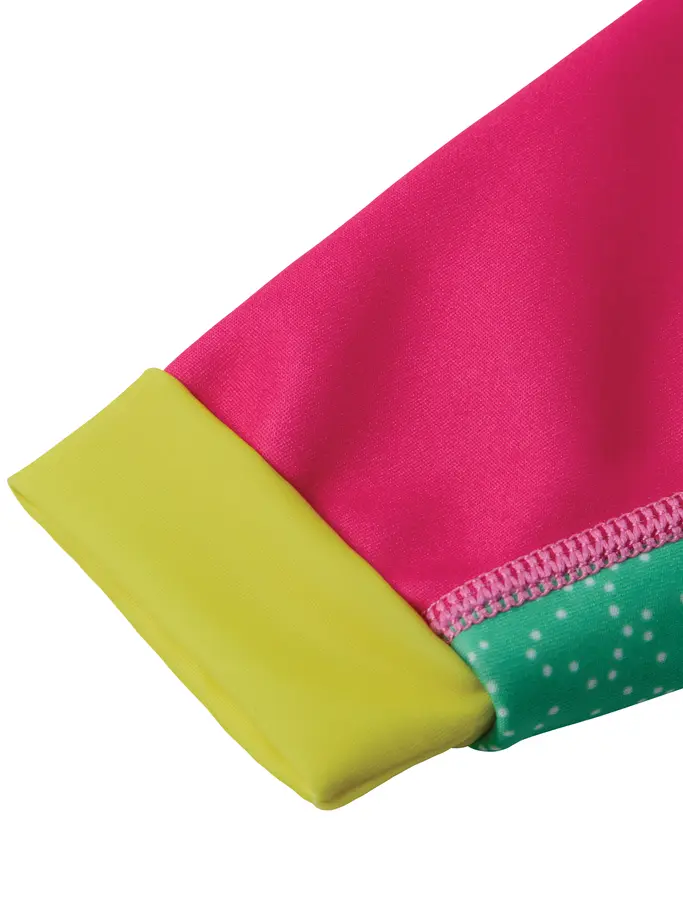 New, view full size image of Front view of Product detail - Rainbow Fleece Lined Full Body Swimsuit RNMG