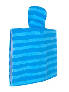 Display front view 2 of Product detail - Nautical Blue Striped Poncho Hooded Towel NAST