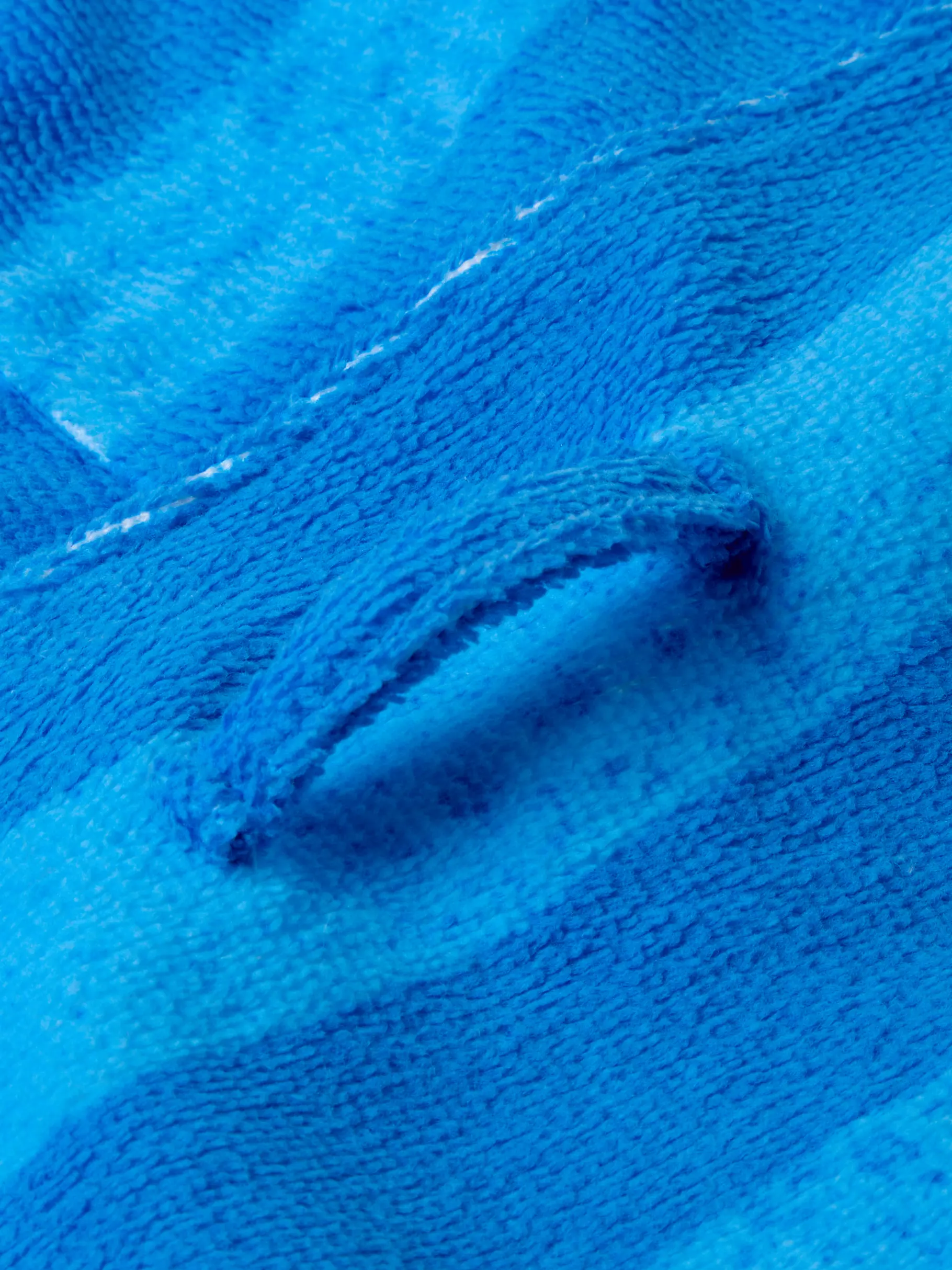 New, view full size image of Front view of Product detail - Nautical Blue Striped Poncho Hooded Towel NAST