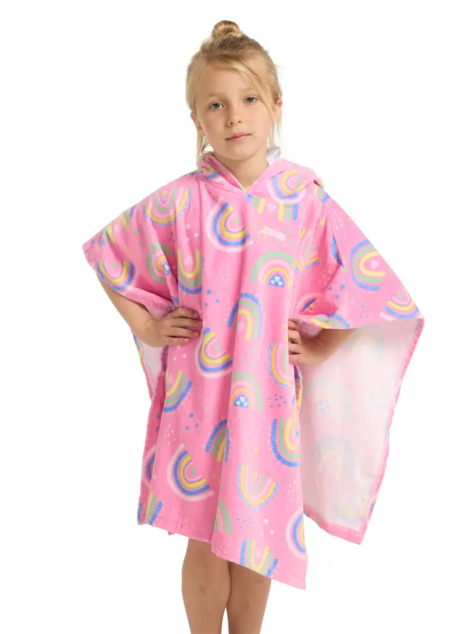 New, view full size image of Front view of Product detail - Rainbow Magento Poncho Hooded Towel RNMG
