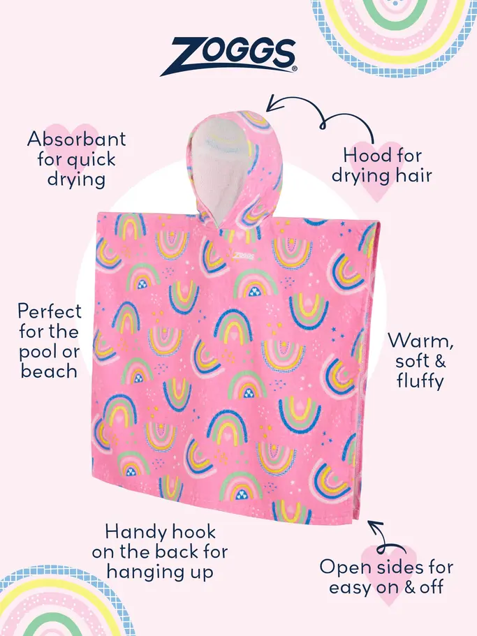 New, view full size image of Front view of Product detail - Rainbow Magento Poncho Hooded Towel RNMG