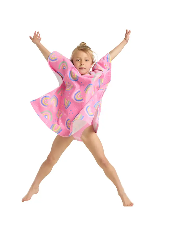 New, view full size image of Front view of Product detail - Rainbow Magento Poncho Hooded Towel RNMG