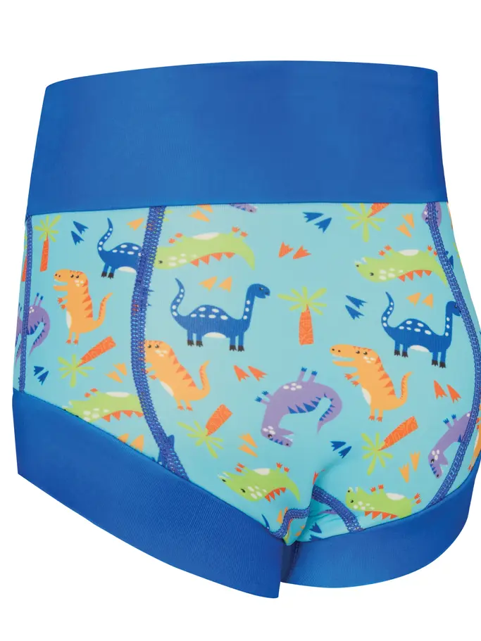 New, view full size image of Front view of Product detail - Dinos Blue Comfy Swimsure Nappy DILB