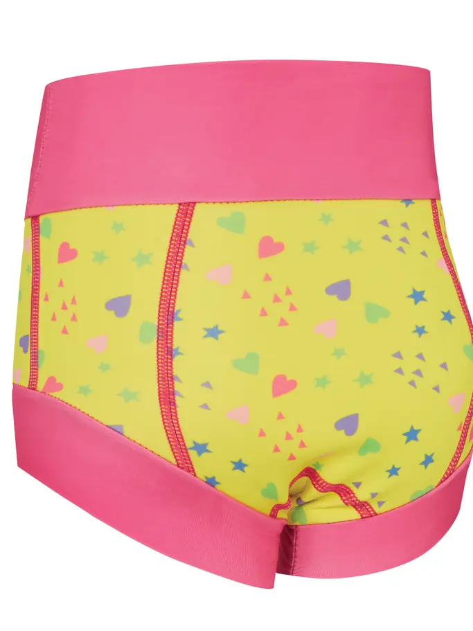 New, view full size image of Front view of Product detail - Hearts Yellow Comfy Swimsure Nappy HTYL