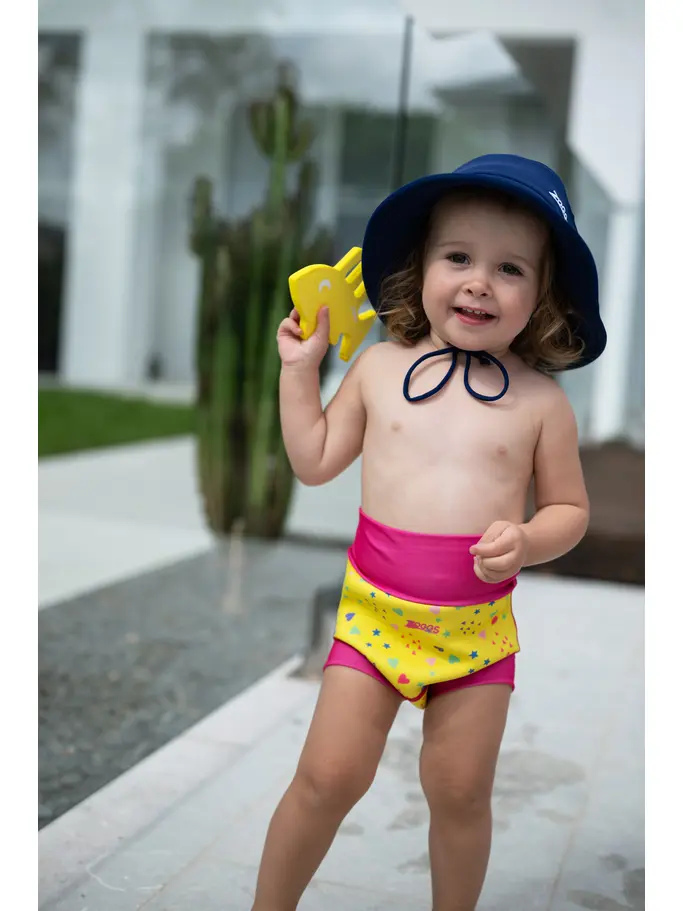 New, view full size image of Front view of Product detail - Hearts Yellow Comfy Swimsure Nappy HTYL