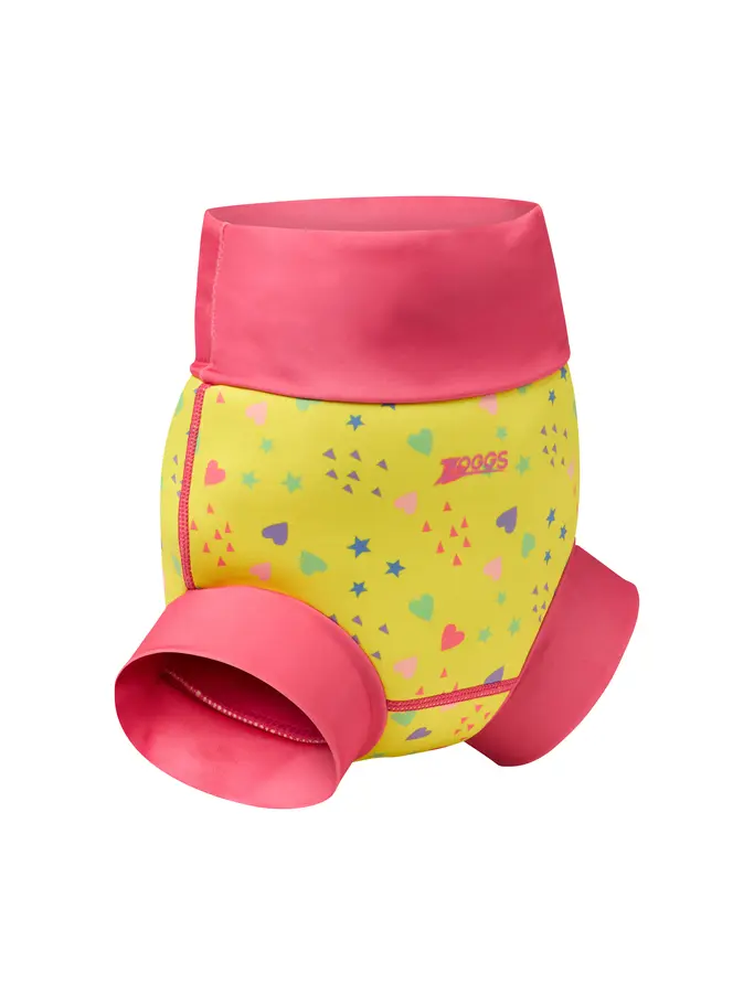 New, view full size image of Front view of Product detail - Hearts Yellow Comfy Swimsure Nappy HTYL