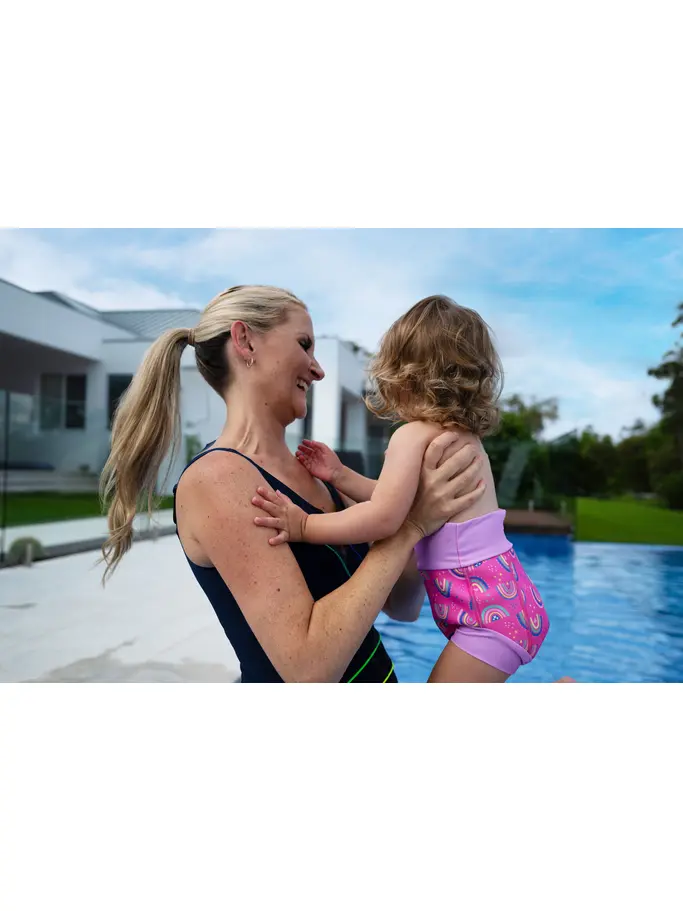 New, view full size image of Front view of Product detail - Rainbow Magenta Comfy Swimsure Nappy RNMG