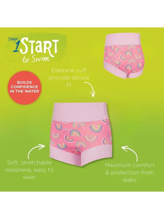 New, view full size image of Front view of Product detail - Rainbow Magenta Comfy Swimsure Nappy RNMG