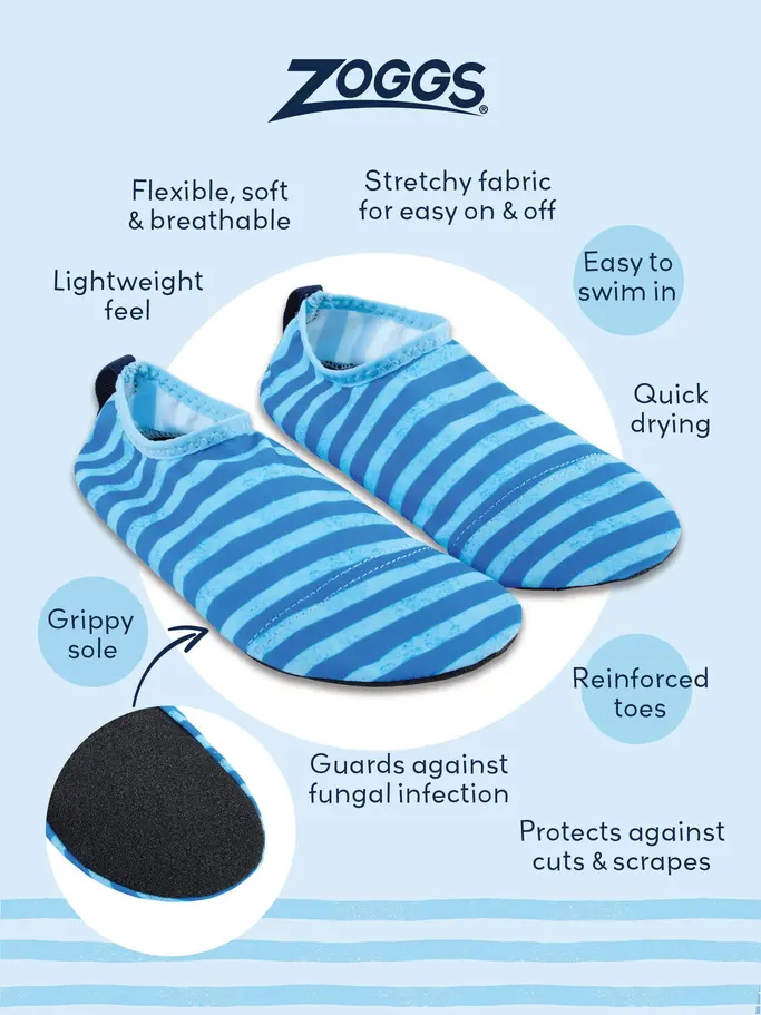 New, view full size image of Front view of Product detail - Non Slip Nautical Swimming Socks NABL