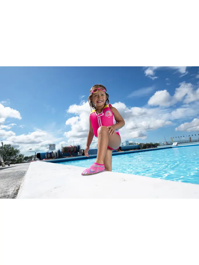 New, view full size image of Front view of Product detail - Non Slip Rainbow Swimming Socks RNMG