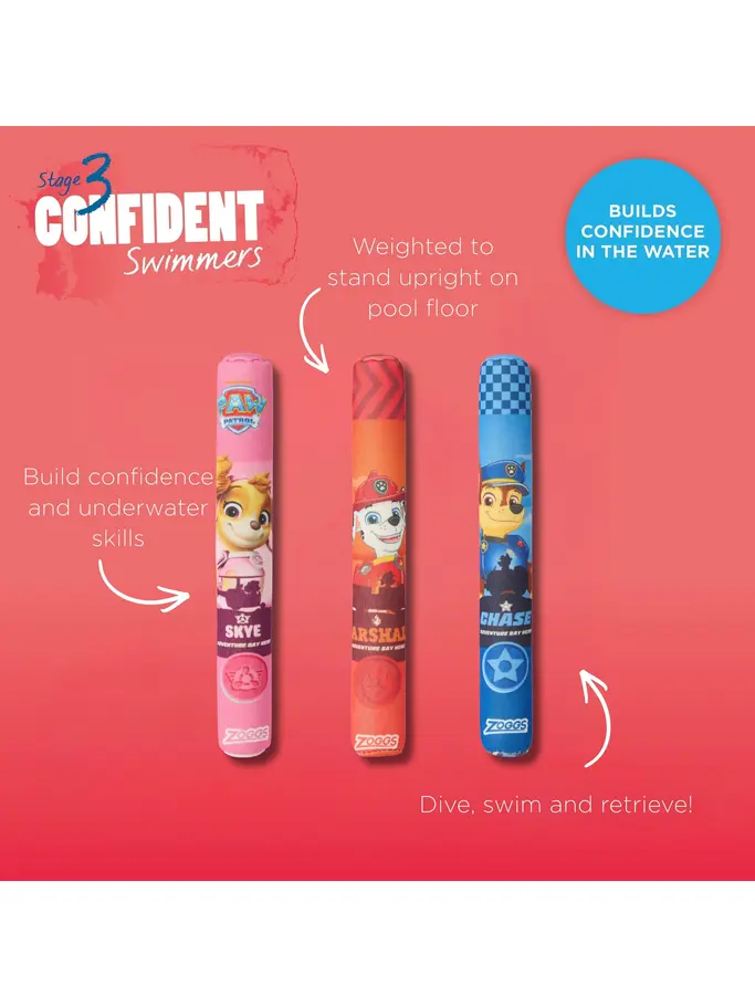 New, view full size image of Front view of Product detail - Pool Toy - Paw Patrol Dive Sticks AST