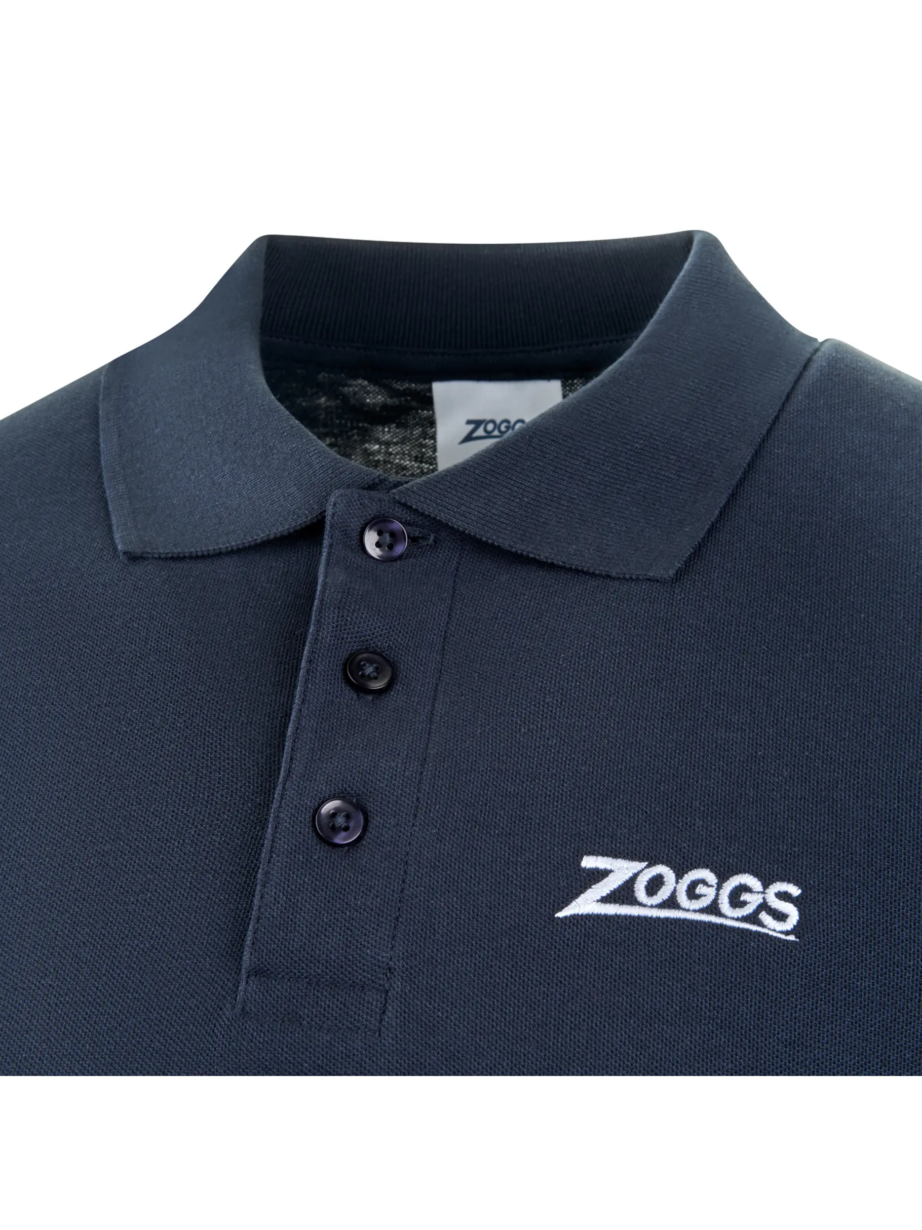 Sale, view full size image of Front view of Product detail - ZOGGS Mens Club Polo T-shirt dark blue
