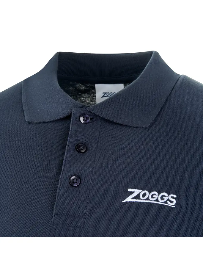 Sale, view full size image of Front view of Product detail - ZOGGS Mens Club Polo T-shirt dark blue