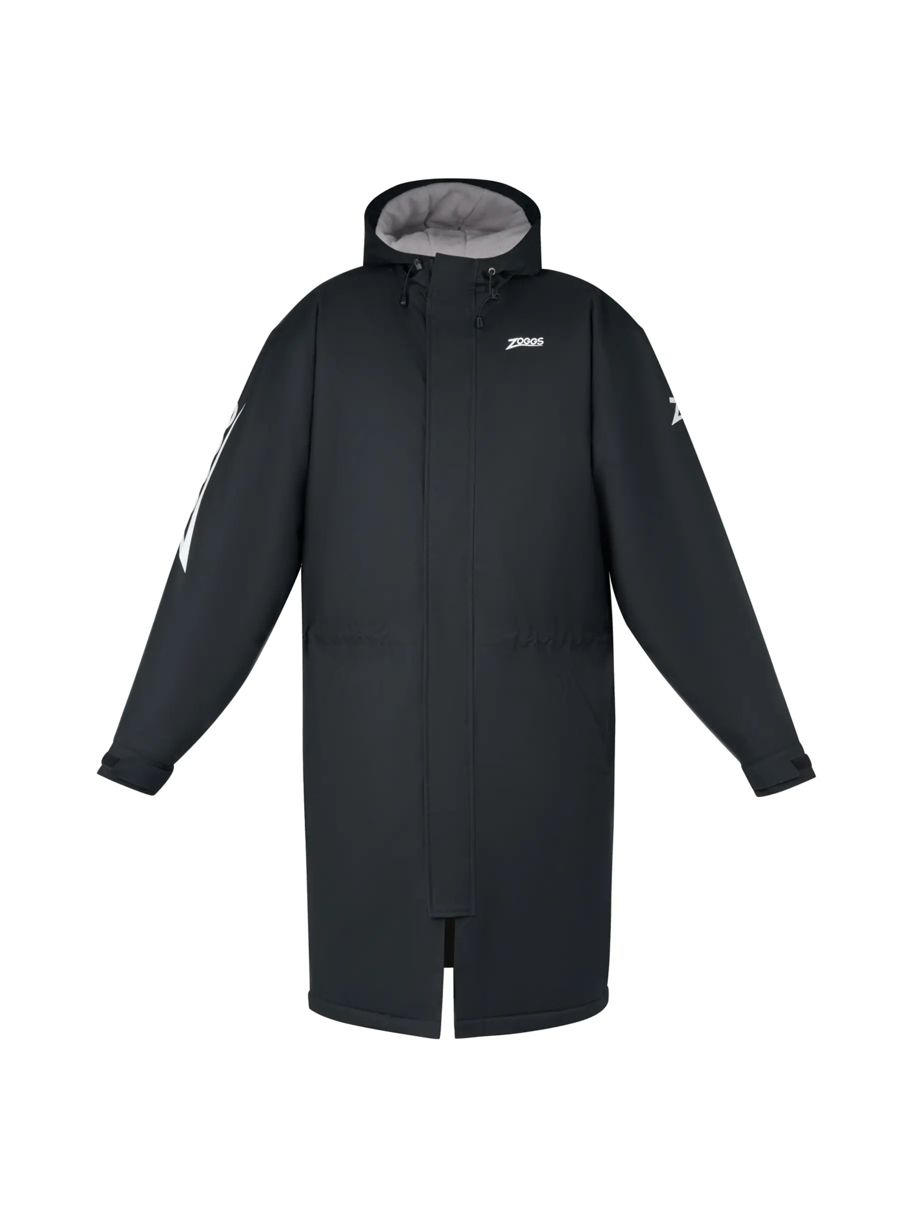 Sale, view full size image of Front view of Product detail - Zoggs Sports Swim Team Unisex Parka Coat black