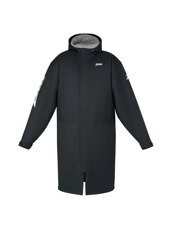 New, view full size image of Front view of Product detail - Zoggs Sports Swim Team Unisex Parka Coat black