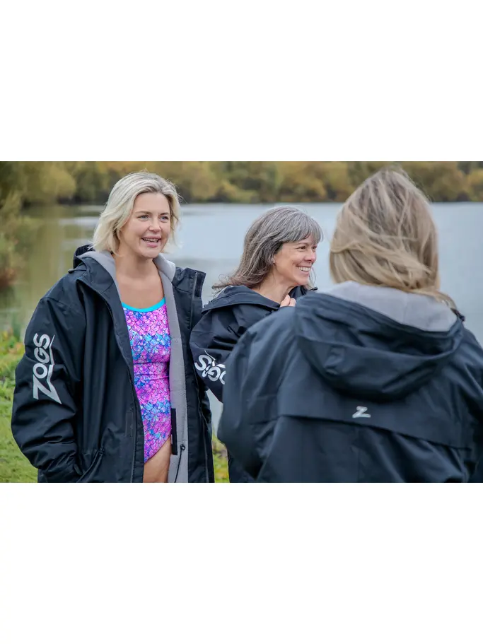 New, view full size image of Front view of Product detail - Zoggs Sports Swim Team Unisex Parka Coat black