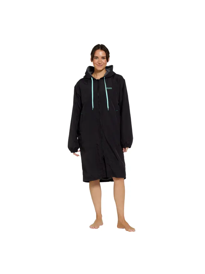 New, view full size image of Front view of Product detail - Zoggs Unisex Pool Parka BKMN