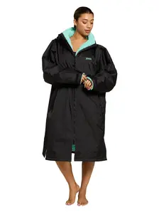 Display front view 1 of Product detail - Zoggs Unisex Changing Parka Coat BKMN