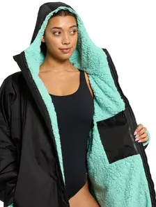 Display front view 4 of Product detail - Zoggs Unisex Changing Parka Coat BKMN