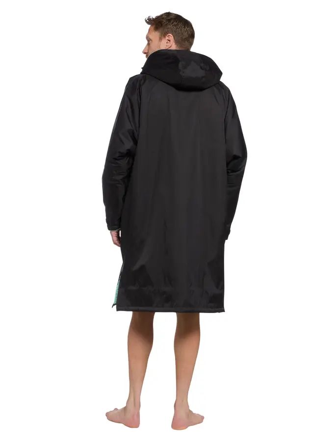 Out of Stock,New, view full size image of Front view of Product detail - Zoggs Unisex Changing Parka Coat BKMN