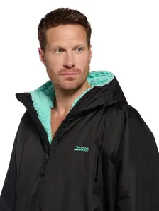 Display front view 9 of Product detail - Zoggs Unisex Changing Parka Coat BKMN