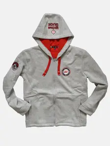 Display front view 1 of Product detail - Bonded Fleece Hoodie - One Fit grey melange