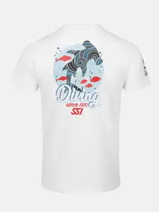 Display front view 1 of Product detail - Men's T-Shirt - Shark Diving white