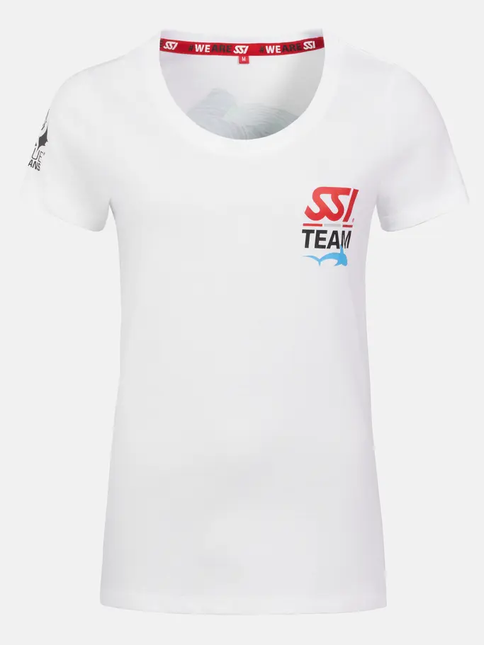 Out of Stock, Ansicht Großes Bild der Vorderseite Product detail - SSI Shark Diving T-shirt Women white