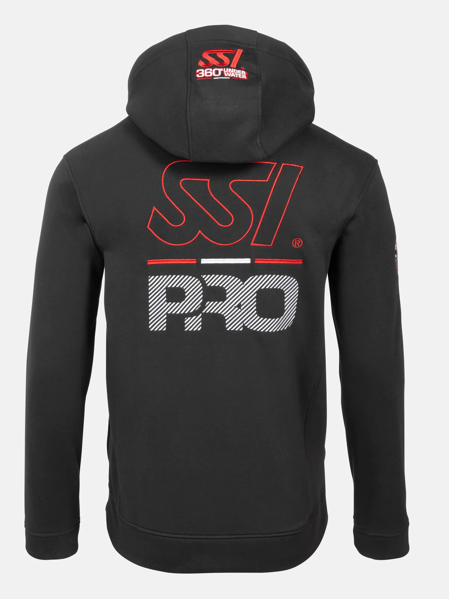 , visualizzare l'immagine full size della vista frontale di Product detail - Bonded Fleece Hoodie - SSI Pro black/lightgrey
