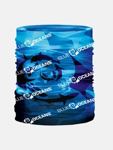 Display front view 1 of Product detail - Blue Oceans Loop Bandana - Single blue