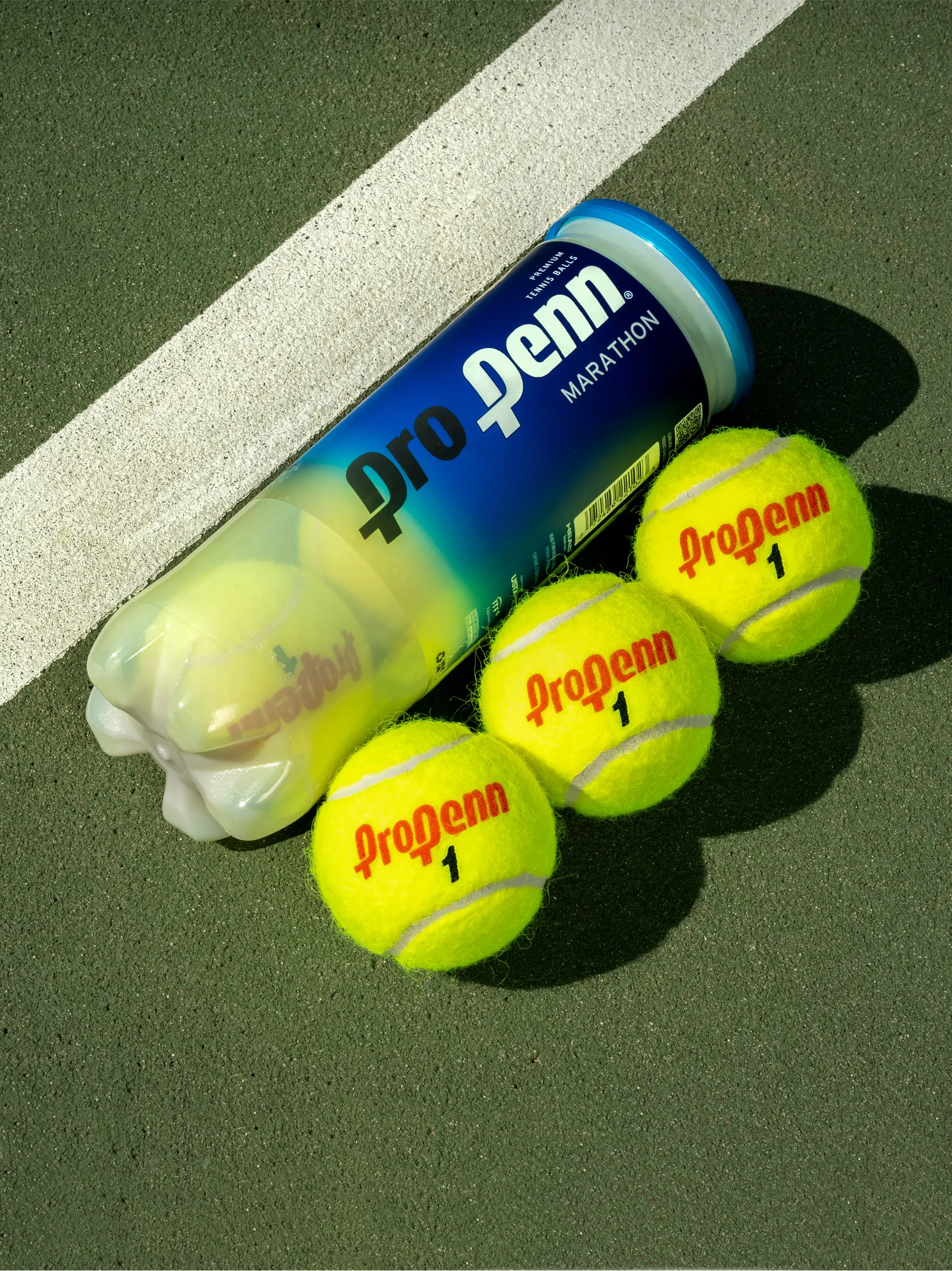 , view full size image of Front view of Product detail - Penn Tour Regular-Duty Felt  3-ball Can
