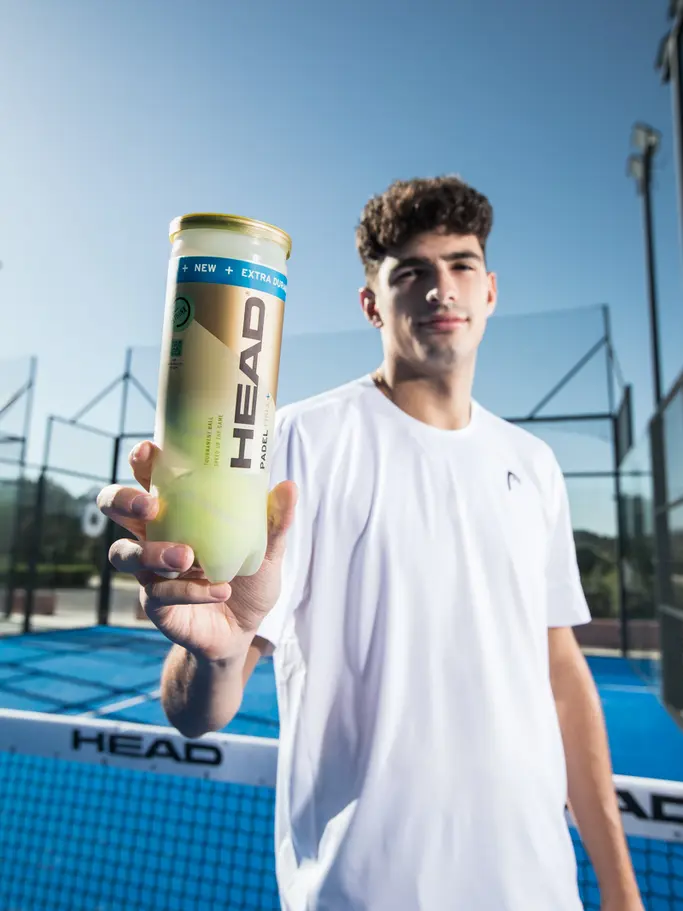, view full size image of Front view of Product detail - 3 Ball HEAD PADEL PRO S+ Single Can