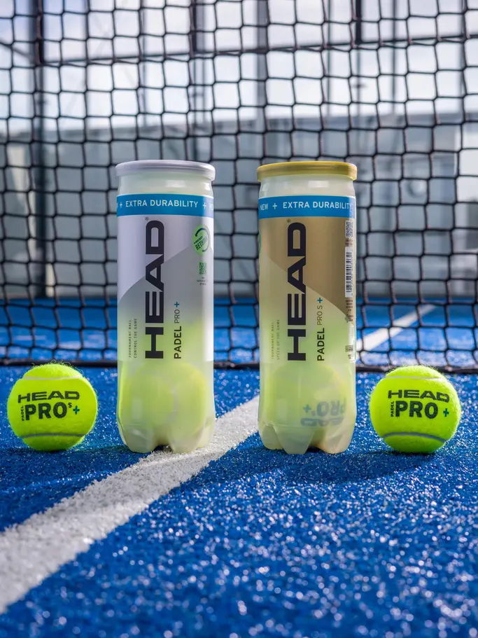 , view full size image of Front view of Product detail - 3 Ball HEAD PADEL PRO S+ Single Can