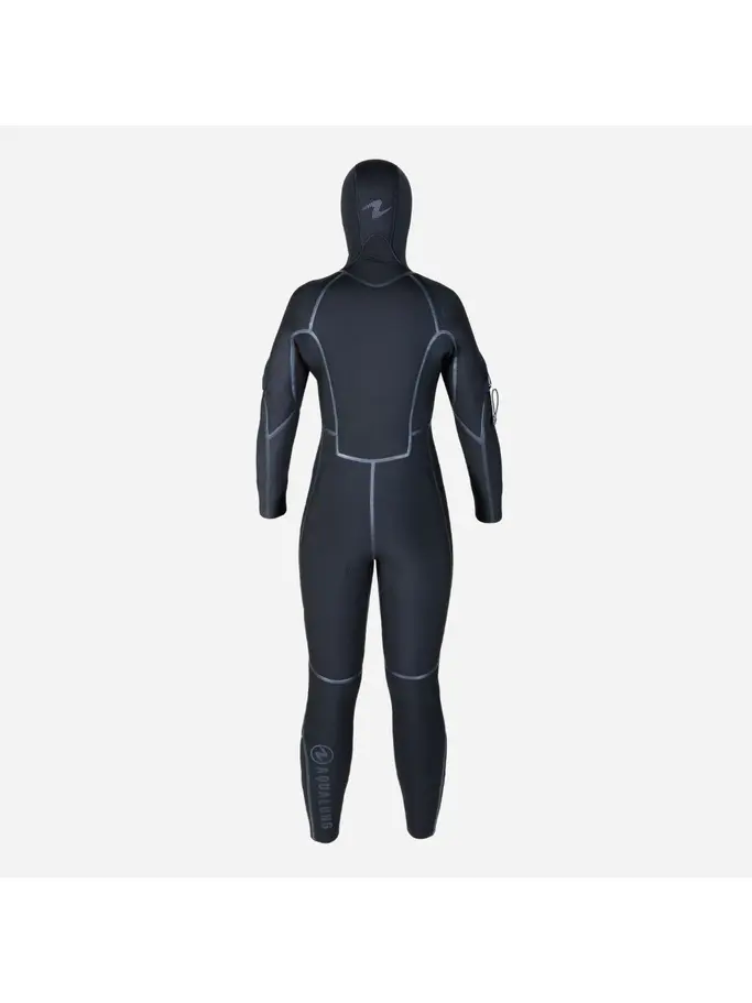 Out of Stock, view full size image of Front view of Product detail - SOLAFLEX - Women's Dive Wetsuit 8/7mm black