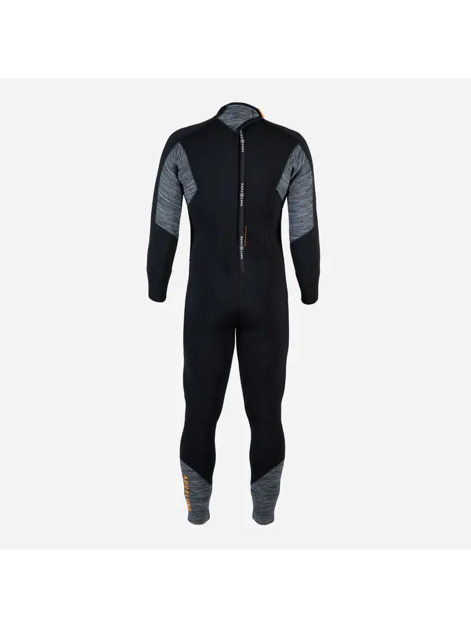Out of Stock, view full size image of Front view of Product detail - AQUAFLEX - Men's Dive Wetsuit 7mm BKCG