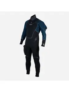 Display front view 1 of Product detail - ICELAND - Men's Dive Wetsuit 7mm black/cyan