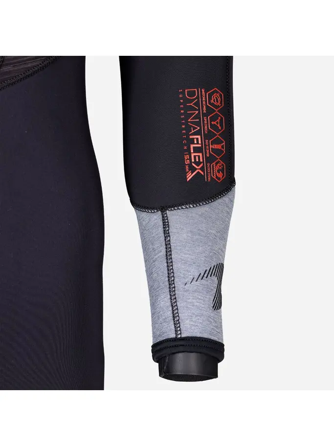 Out of Stock, voir image en taille réelle de la vue frontale de Product detail - DYNAFLEX - Women's Dive Wetsuit 7mm black/red