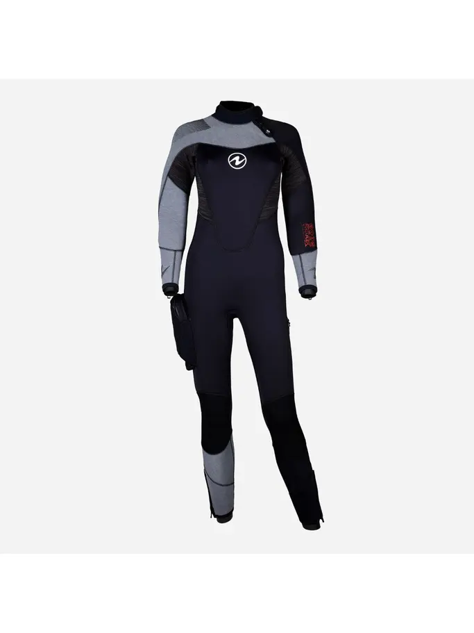 Out of Stock, voir image en taille réelle de la vue frontale de Product detail - DYNAFLEX - Women's Dive Wetsuit 5.5mm black/red
