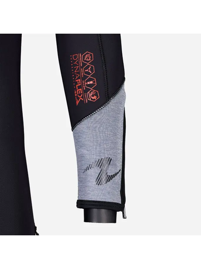 Out of Stock, voir image en taille réelle de la vue frontale de Product detail - DYNAFLEX - Men's Dive Wetsuit 5.5mm black/red
