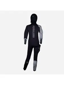 Display front view 4 of Product detail - DYNAFLEX - Women's Dive Wetsuit with Hood 7mm black/red