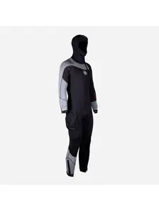 Display front view 3 of Product detail - DYNAFLEX - Men's Dive Wetsuit with Hood 7mm black/red