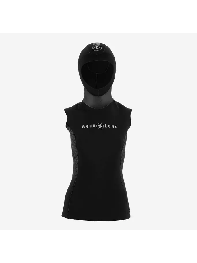 Out of Stock, view full size image of Front view of Product detail - HOODED UNDERVEST - Women's Dive Vest 2.5mm black