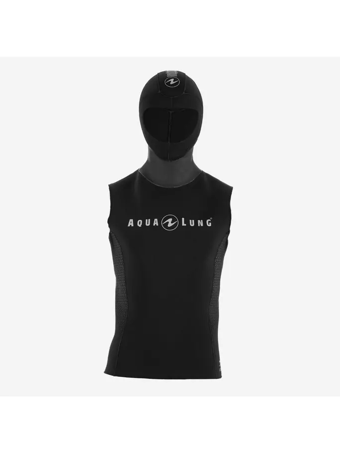 Out of Stock, view full size image of Front view of Product detail - HOODED UNDERVEST - Men's Dive Vest 2.5mm black