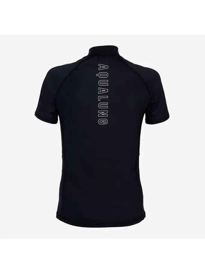 Out of Stock, view full size image of Front view of Product detail - SLIM FIT RASHGUARD - Women's Short Sleeve black