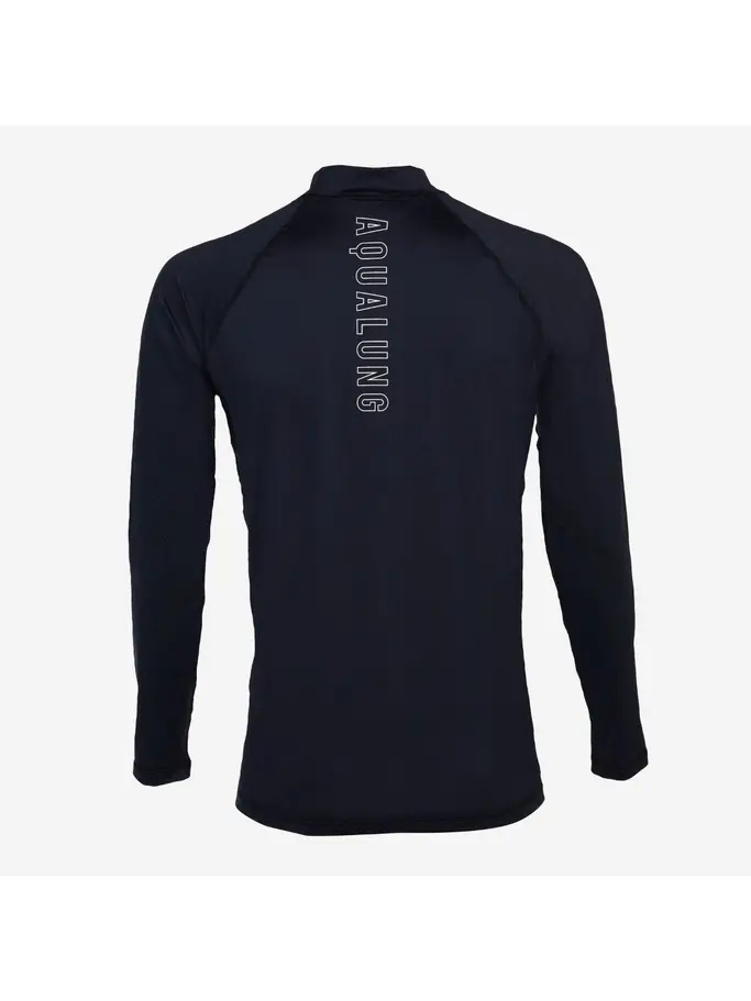 Out of Stock, view full size image of Front view of Product detail - SLIM FIT RASHGUARD - Men's Long Sleeve black