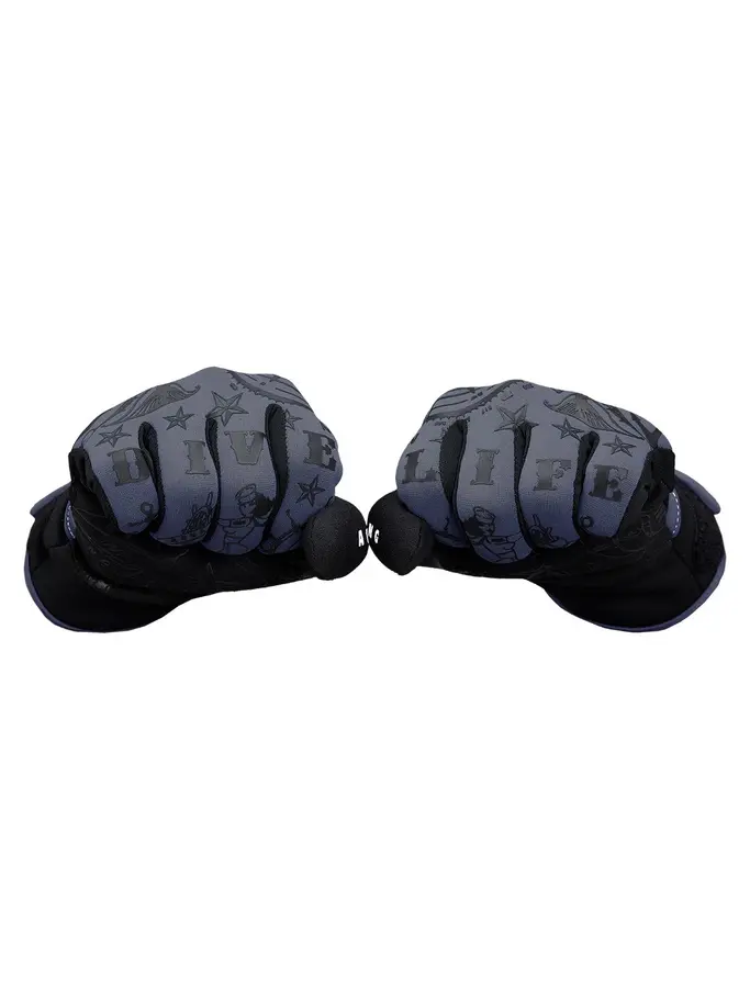 , view full size image of Front view of Product detail - ADMIRAL III - Men's Dive Gloves 2mm darkgrey/black