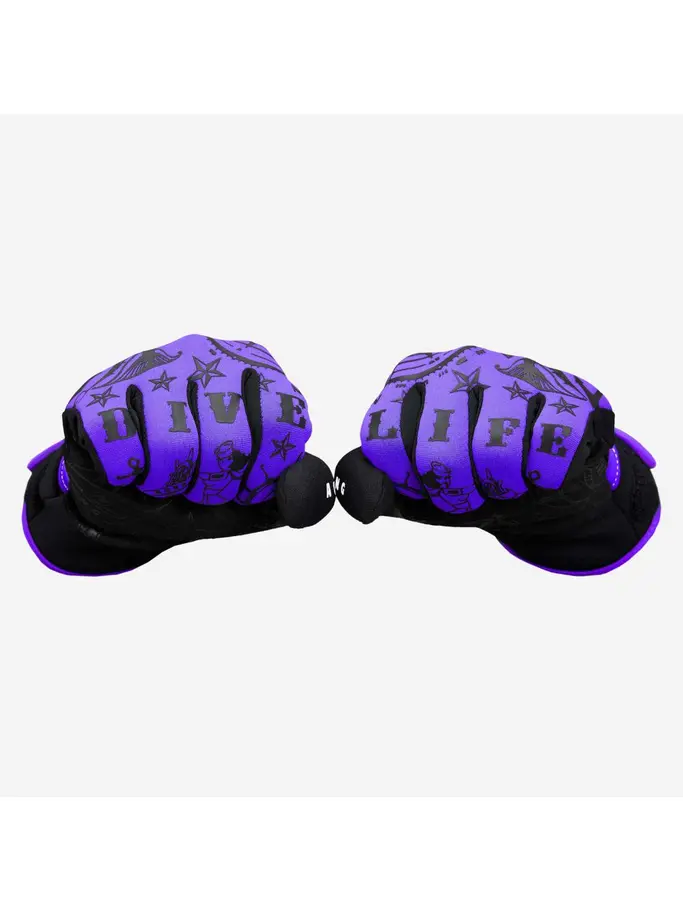 , view full size image of Front view of Product detail - ADMIRAL III - Women's Dive Gloves 2mm tall black