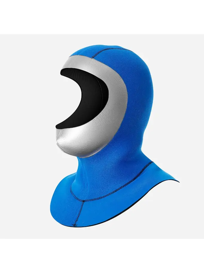 , view full size image of Front view of Product detail - SEAWAVE FLEX - Dive Hood 7/4mm black/blue