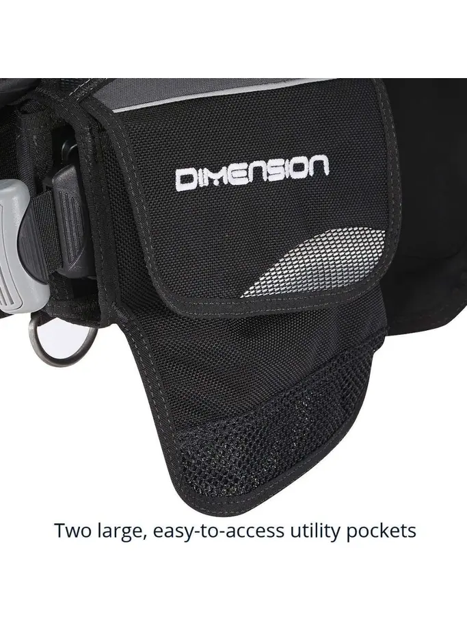 Out of Stock, visualizzare l'immagine full size della vista frontale di Product detail - DIMENSION - Men's Dive BCD black/grey