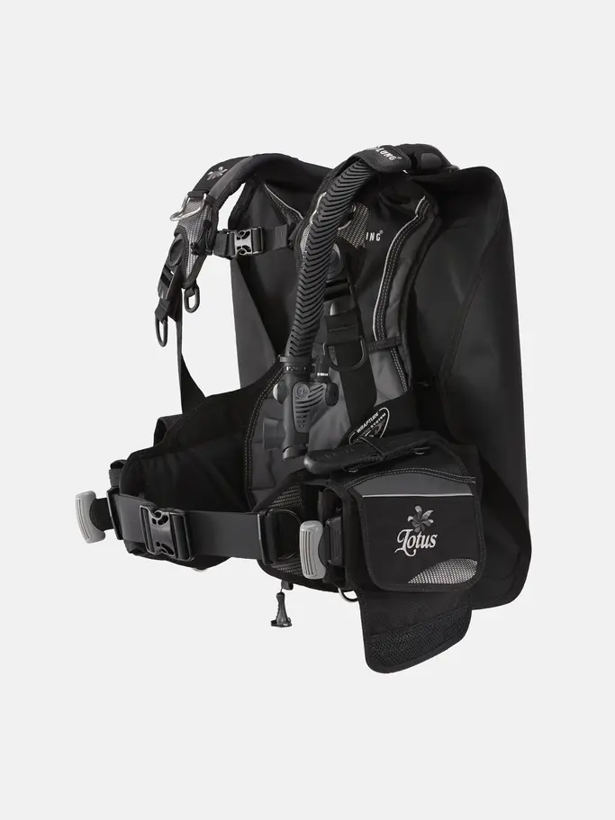 , view full size image of Front view of Product detail - LOTUS - Women's Dive BCD black/grey